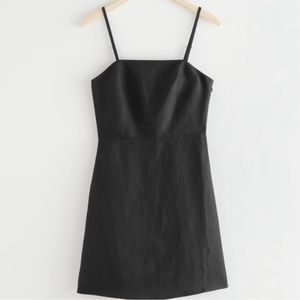 & Other Stories Fitted Linen Blend Mini Dress